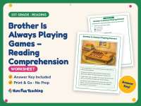 Brother Is Always Playing Games – Reading Worksheet – 1st Grade preview