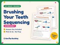 Brushing Your Teeth Sequencing Worksheet – 1st Grade Human Body preview