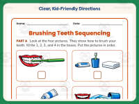 Brushing Your Teeth Sequencing Worksheet – 1st Grade Human Body preview 4