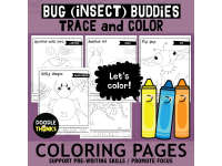Bug Coloring Pages with Tracing for K-3 preview