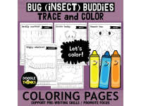 Bug Coloring Pages with Tracing for K-3 preview 3