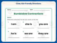 Bumblebee Is/Are Contractions Worksheet – 2nd Grade Grammar Practice preview 4