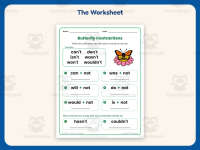 Butterfly Not Contractions Worksheet – 2nd Grade Grammar Practice preview 2
