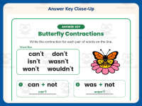 Butterfly Not Contractions Worksheet – 2nd Grade Grammar Practice preview 7
