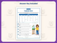 Calendar Math Worksheet – 3rd Grade Calendars Practice + Answer Key preview 3