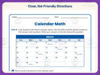 Calendar Math Worksheet – 3rd Grade Calendars Practice + Answer Key preview 4