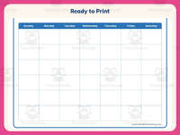 Calendars Worksheet: Blank Calendar – PreK-6th Grade Math Practice preview 7