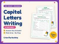 Capital Letters Writing Worksheet – 3rd Grade Capitalization Practice preview