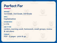 Captain Capitalization Worksheet – 2nd Grade Grammar Practice preview 6