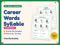 Career Words Syllable Worksheet – 1st Grade Syllables Practice preview