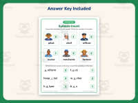 Career Words Syllable Worksheet – 1st Grade Syllables Practice preview 3