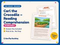 Carl the Crocodile – Reading Comprehension Worksheet – 2nd Grade preview