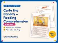 Carly the Canary – Reading Comprehension Worksheet – 2nd Grade Animals preview