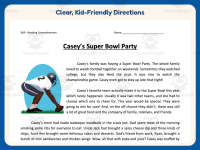 Casey’s Super Bowl Party – Reading Comprehension Worksheet – Sports preview 4