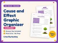 Cause and Effect Graphic Organizer Worksheet – 3rd Grade Reading preview