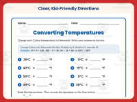 Celsius to Fahrenheit Worksheet – 5th Grade Temperature & Weather preview 4