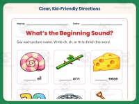 CH, SH, TH Beginning Sounds Worksheet – 1st Grade Digraphs Practice preview 4