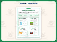 Change the Adjective Worksheet – 1st Grade Adjectives & Nouns Practice preview 3