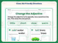 Change the Adjective Worksheet – 1st Grade Adjectives & Nouns Practice preview 4