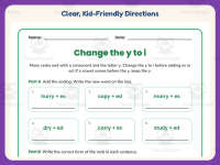 Change Y to I Writing Sentences Worksheet – 3rd Grade Verbs Practice preview 4