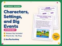 Characters, Settings, and Big Events Worksheet – 1st Grade Practice preview
