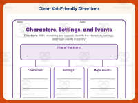 Characters, Settings, and Events Worksheet – Kindergarten Practice preview 4
