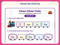 Choo-Choo Train Sight Words Worksheet – Preschool Dolch Words Practice preview 7