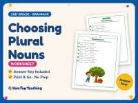 Choosing Plural Nouns Worksheet – 2nd Grade Grammar Practice preview