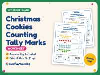 Christmas Cookies Counting Tally Marks Worksheet – 1st Grade Graphing preview