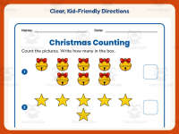 Christmas Counting 6 to 10 Worksheet – Kindergarten Math Practice preview 4