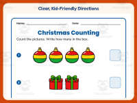 Christmas Counting Numbers 1-5 Worksheet – Kindergarten Math Practice preview 4