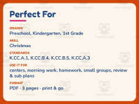 Christmas Counting Numbers 1-5 Worksheet – Kindergarten Math Practice preview 6