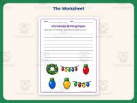 Christmas Lights Writing Paper – 1st Grade Themed Writing Paper preview 2
