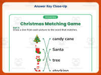 Christmas Matching Worksheet – Kindergarten Holiday Practice preview 7