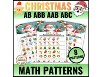 Christmas Math Patterns Santa Finish the Pattern Worksheets Activity preview