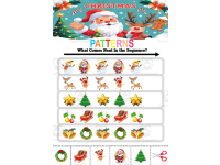 Christmas Math Patterns Santa Finish the Pattern Worksheets Activity preview 2