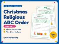 Christmas Religious ABC Order Worksheet – 2nd Grade Alphabetical Order preview