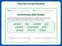 Christmas Religious ABC Order Worksheet – 2nd Grade Alphabetical Order preview 4