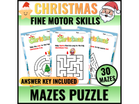 Christmas Santa Mazes for Preschool and Kindergarten Fun Printable Act preview