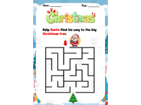 Christmas Santa Mazes for Preschool and Kindergarten Fun Printable Act preview 2