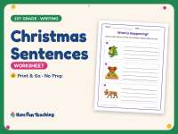 Christmas Sentences Worksheet – 1st Grade Prompts Practice preview