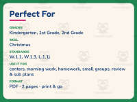Christmas Sentences Worksheet – 1st Grade Prompts Practice preview 6