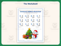 Christmas Single Digit Addition Worksheet – 1st Grade Math Practice preview 2