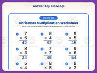 Christmas Single Digit Multiplication Worksheet – 3rd Grade Math preview 7