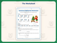 Christmas Single Digit Subtraction Worksheet – 1st Grade Math Practice preview 2