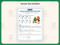Christmas Single Digit Subtraction Worksheet – 1st Grade Math Practice preview 3