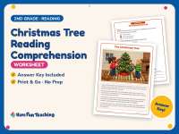 Christmas Tree Reading Comprehension Worksheet – 2nd Grade Trees preview
