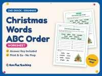 Christmas Words ABC Order Worksheet – 2nd Grade Alphabetical Order preview