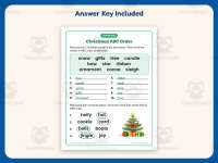 Christmas Words ABC Order Worksheet – 2nd Grade Alphabetical Order preview 3