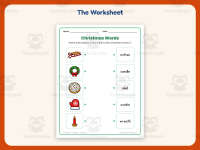 Christmas Words Matching Worksheet – Kindergarten Grammar Practice preview 2